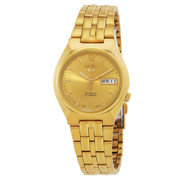 Seiko Series 5 Mens Automatic Watch Gold Dial SNKL64K1