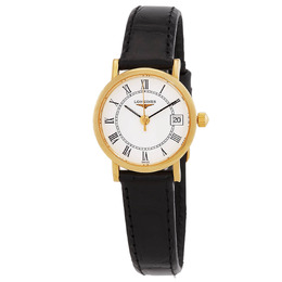 Longines Presence Watch L4276110 - Yellow Gold Case, Black Leather Strap