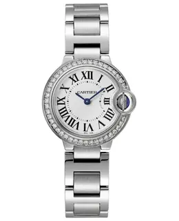 Brand New Authentic Cartier Ballon Bleu de Cartier Quartz White Dial Diamond Bezel Steel Women's Watch w4bb0030