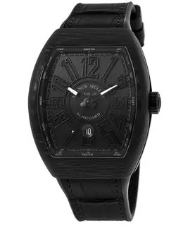 Franck Muller Vanguard Black Dial Nylon Strap Men's Watch - Model V 45 SC Carbon NR