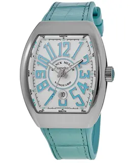 FRANCK MULLER VANGUARD CLASSICAL AUTOMATIC WHITE DIAL TURQUOSE STRAP MEN'S WATCH MODEL V45SCACETU
