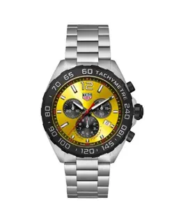 Tag Heuer Formula 1 Quartz Chronograph Yellow Dial Steel Men's Watch caz101am.ba0842
