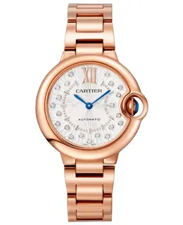 Cartier Ballon Bleu de Cartier Small Automatic Silver Diamond Dial 18K Rose Gold Women's Watch Model WGGB0054