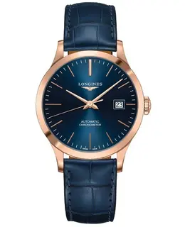 Longines Record Blue Dial Blue Leather Strap Men's Watch l2.820.8.92.2