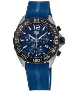 Tag Heuer Formula 1 Quartz Chronograph Blue Dial Rubber Strap Men's Watch caz101av.ft8077