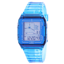 TW2W45100VQ Timex Q LCA Alarm Quartz Digital Resin Unisex Watch