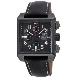 Gevril Herald Square Chronograph Automatic Black Dial Mens Watch 44702 44701
