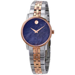 Movado Museum Classic Blue Mother of Pearl Dial Two-tone Ladies Watch, Article No.: 0607268