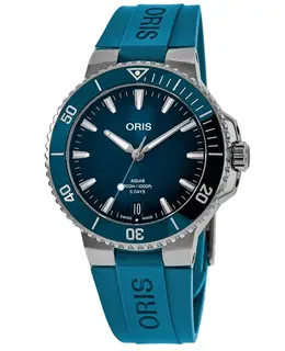 Oris Aquis Date Calibre 400 Blue Dial Rubber Strap Men's Watch (01-400-7790/4135-07-4-23-45eb)