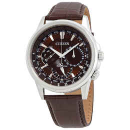 Citizen Calendrier World Time Eco-Drive Brown Dial Mens Watch BU2020-29X