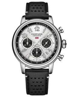 Chopard Mille Miglia Classic Chronograph Automatic Silver Dial Black Leather Strap Men's Watch 168619-3005