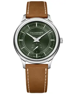 New Chopard L.U.C XPS Automatic Forest Green Dial Brown Leather Strap Men's Watch Model 168629-3001
