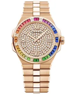 Chopard Alpine Eagle 41 Automatic Diamond Dial Sapphire Bezel 18K Rose Gold Men's Watch 295363-5011