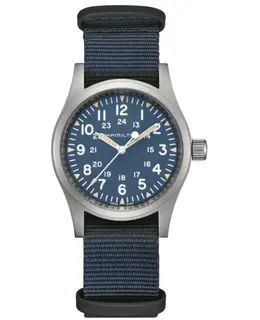 Hamilton Khaki Field Mechanical Blue Dial Fabric Strap Men's Watch Model H69439940