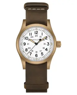 HAMILTON KHAKI FIELD MECHANICAL WHITE DIAL BRONZE TITANIUM NATO STRAP MEN'S WATCH H69459510