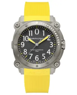 Hamilton Khaki Navy Belowzero 1000M Auto Grey Dial Titanium Rubber Strap Men's Watch h78535380