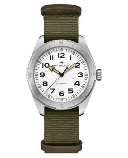 Hamilton H70315910 Khaki Field Expedition Auto White Dial Women's Sports Watch with Compass Bezel