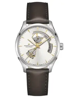 Hamilton Jazzmaster Open Heart Automatic Silver Dial Leather Strap Men's Watch h32675551