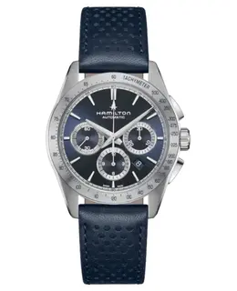 HAMILTON Jazzmaster Performer Auto Chronograph H36616640 - Blue Dial, Leather Strap Men's Watch