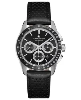 Jazzmaster Performer H36606730 Auto Chronograph - Black Dial Leather