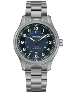 Hamilton Khaki Field H70545140: Authentic Men's Auto-Timer with Titanium Case and Blue Dial