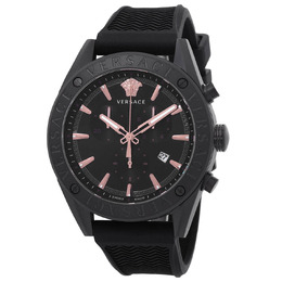 Versace V-Chrono Quartz Black Dial Mens Watch vehb00419