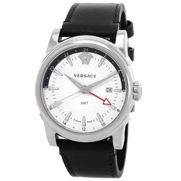 Versace GMT Vintage Quartz Silver Dial Mens Watch vev300119