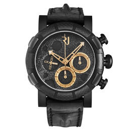RJ Moon Dust-Dna Chronograph Automatic Black Dial Mens Watch