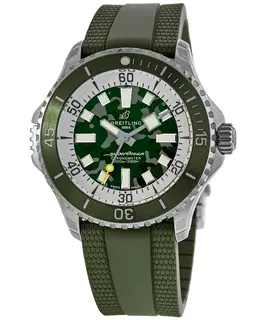BREITLING Superocean Automatic 46 Super Diver Green Dial Rubber Strap Men's Watch Model E10379D31L1S1
