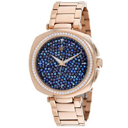 Christian Van Sant Mirabella CV0492 Ladies Watch - Rose Gold Stainless Steel Case with Blue Dial, Analog Functions and Luminescent Markers