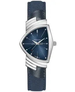 Hamilton Ventura H24411942 Authentic Quartz Blue Dial Fabric Strap Women's Watch