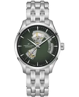 HAMILTON JAZZMASTER OPEN HEART AUTOMATIC - Model H32675160 (Green Dial, Steel)