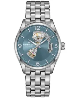 HAMILTON JAZZMASTER OPEN HEART AUTOMATIC BLUE DIAL STEEL MEN'S WATCH H32705142