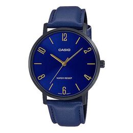 Часы Men's Casio Dress Series Classic Minimalistic 40mm waterproof Strap Mens Blue Analog, синий mtp-vt01bl-2b | blue