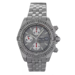 Pre-owned Breitling Chronomat Evolution A13356 Mens Silver Dial Chronograph Automatic Movement