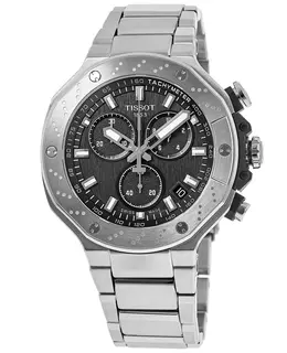 Tissot T-Race Chronograph Black Dial Silver Stainless Steel Men's Watch, Model: T141.417.11.051.01