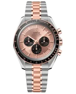 Omega Speedmaster Moonwatch Professional Manual Winding Chronograph Pink Dial 18K Rose Gold Steel Men's Watch 310.20.42.50.99.001