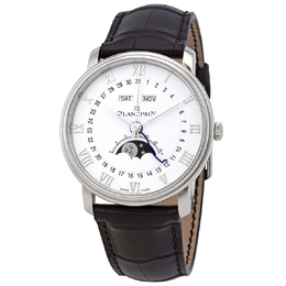 Pre-owned Blancpain Villeret Moonphase White Dial Mens Watch 6654-1127-55b