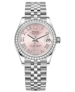Rolex Datejust 31: Authentic Women's Watch, Rolesor Case, Pink Roman Dial Diamond Bezel