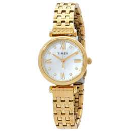 Timex Parisienne Ladies' Watch TW2T78900vq, Gold-tone Stainless Steel Case with Mother of Pearl Dial