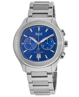 Piaget Polo Chronograph 42mm Automatic Blue Dial Steel Men's Watch g0a41006
