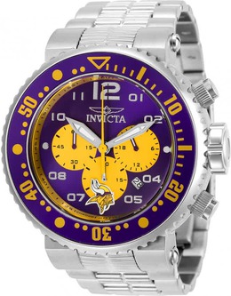 Invicta NFL Minnesota Vikings Chronograph Quartz Mens Watch, Model No: 30274