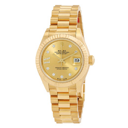 Rolex Lady Datejust Automatic Diamond - Yellow Gold, 28mm, Champagne Dial