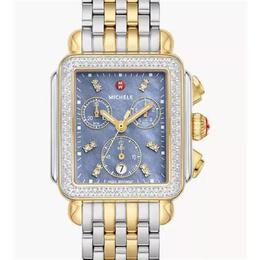 Michele Deco MWW06A000809 Diamond Blue Dial Ladies Chronograph Watch