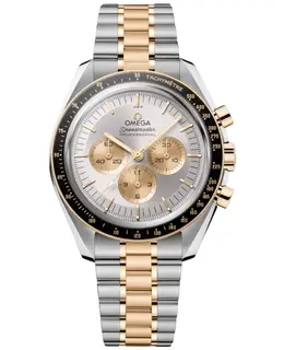 Omega Speedmaster Moonwatch Professional Manual Winding Chronograph Silver Dial 18K Yellow Gold Steel Men's Watch 310.20.42.50.02.001 310.20.42.50.02.