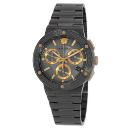 Versace Greca Logo Chronograph Quartz Grey Dial Mens Watch vez900521