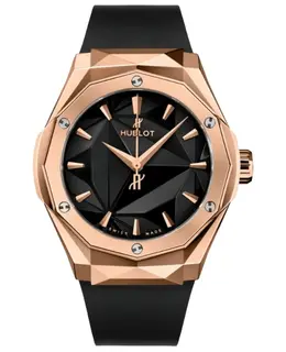 Hublot Classic Fusion Automatic Orlinski 18K King Gold Black Dial Rubber Strap Men's Watch 550.os.1800.rx.orl19
