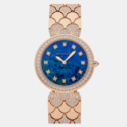 Bulgari Blue 18k Rose Gold Divas' Dream 103646 Quartz Women's Wristwatch 33 mm 1018113