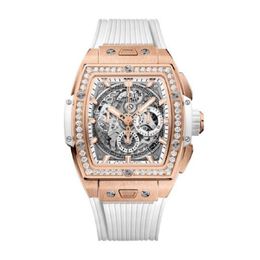 Hublot Spirit Of Big Bang King Gold White Diamonds Chronograph Hand Wind Silver Dial Mens Watch 642.oe.2010.rw.1204