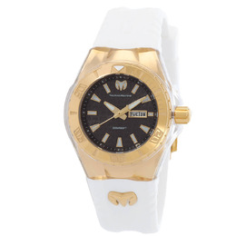 Technomarine tm-122022 Cruise Date Day Quartz Unisex Watch - Analog Black Dial, Gold-tone Stainless Steel Case